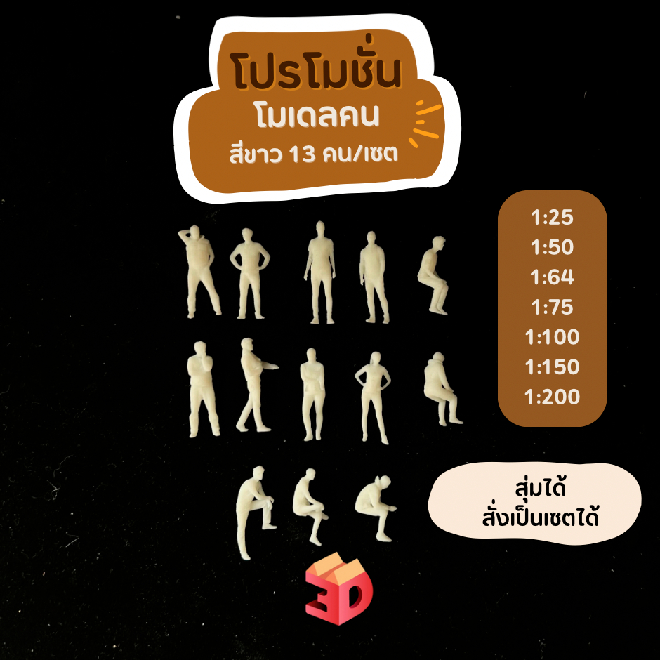 โมเดลคนสีขาว โมเดลคนจิ๋ว! (ขายแยกเดี่ยว/สุ่ม) หลากหลายท่าทาง สเกล 1:64 🧍🏻⚪️ โมเดลประดับตกแต่งบ้าน โมเดลแบบจำลองโต๊ะทราย