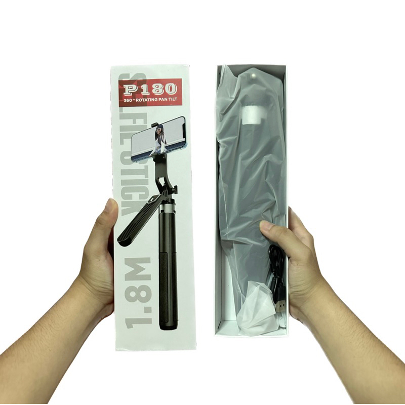 ขาตั้งกล้องไม้เซลฟี่ไร้สาย 1.8 m. พับได้พร้อมรีโมทบลูทูธ P180