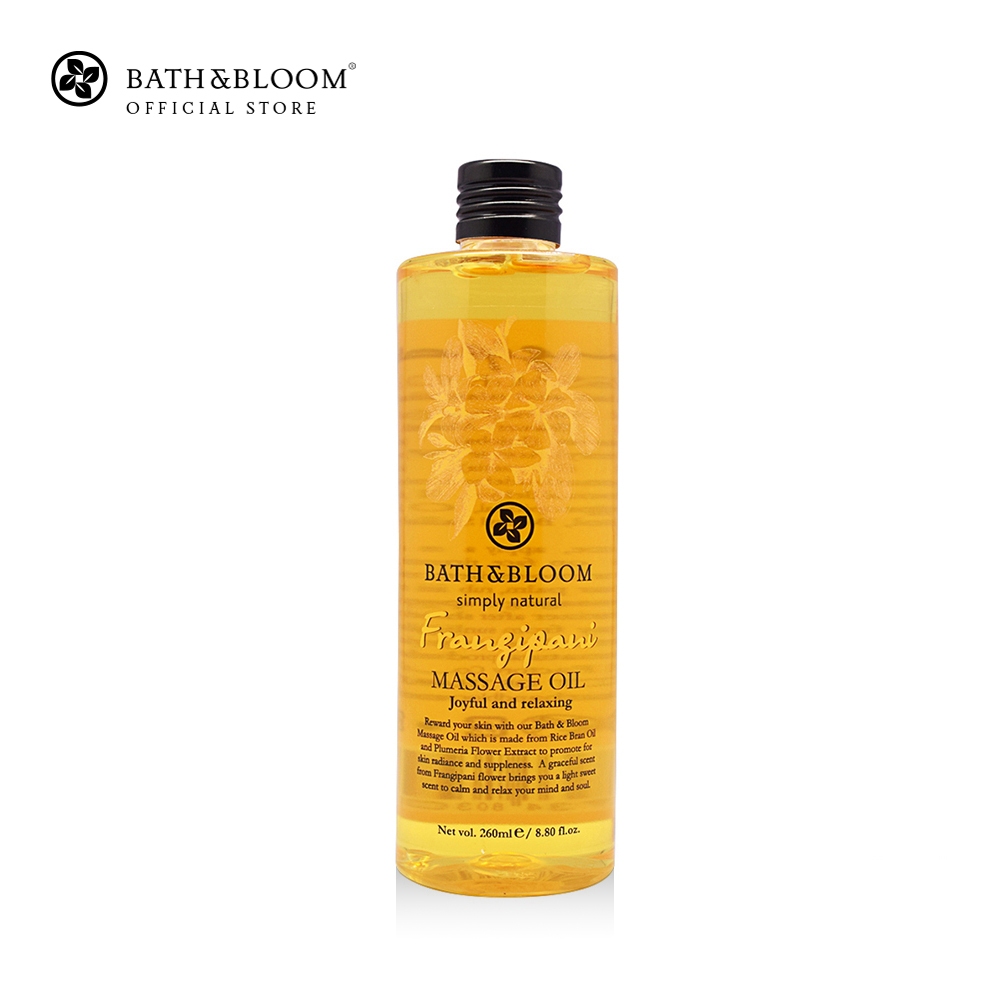 [BBFS007] BATH & BLOOM Frangipani Massage Oil 260ml บาธ แอนด์ บลูม น้ำมันนวดอโรมา กลิ่นดอกลีลาวดี 260 มล.
