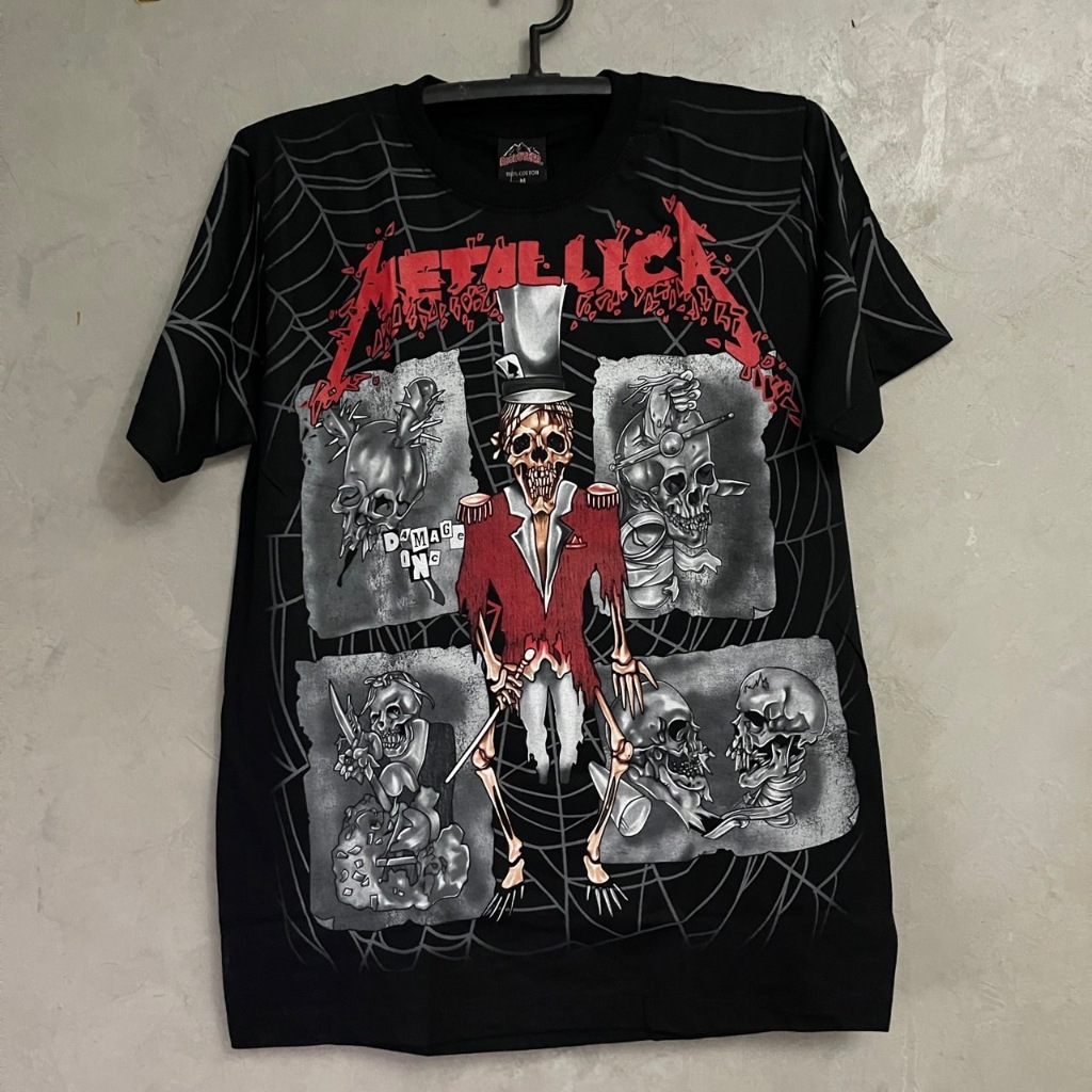 เสื้อยืดOVP Metallica แมงมุม(ป้ายRocktee เรืองแสง) ผ้าCotton100