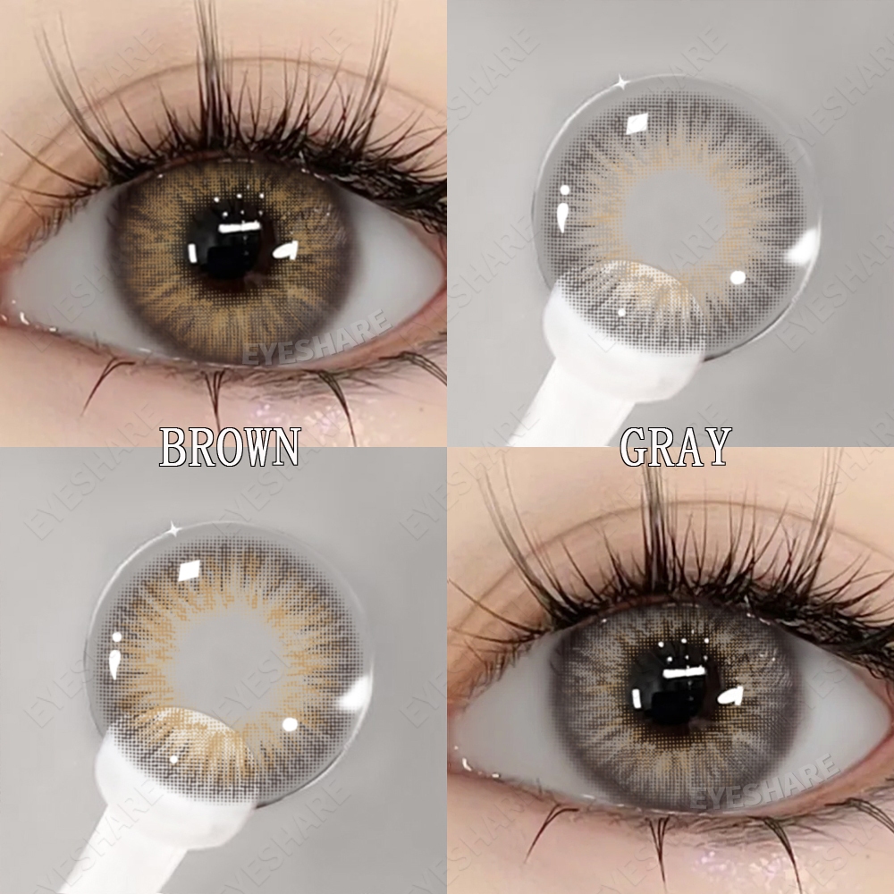 【COD】แว่นตาสายตาสั้น{เกรด-1.00~-8.00} OMG 2pcs เฉดสีพาสเทล รายวัน Gray/Brown คอนแทคเลนส์สียอดนิยม ใส่ได้แม้ไม่แต่งหน้า