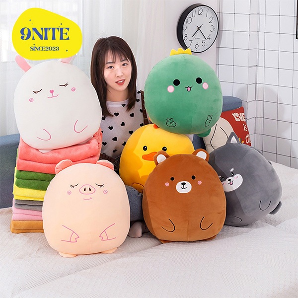 (พร้อมส่ง) หมอนผ้าห่ม ตุ๊กตาหมอนผ้าห่ม มีผ้าห่มในตัว นุ่มนิ่ม น่ารัก มีผ้าห่ม รูปสัตว์ 9Nite