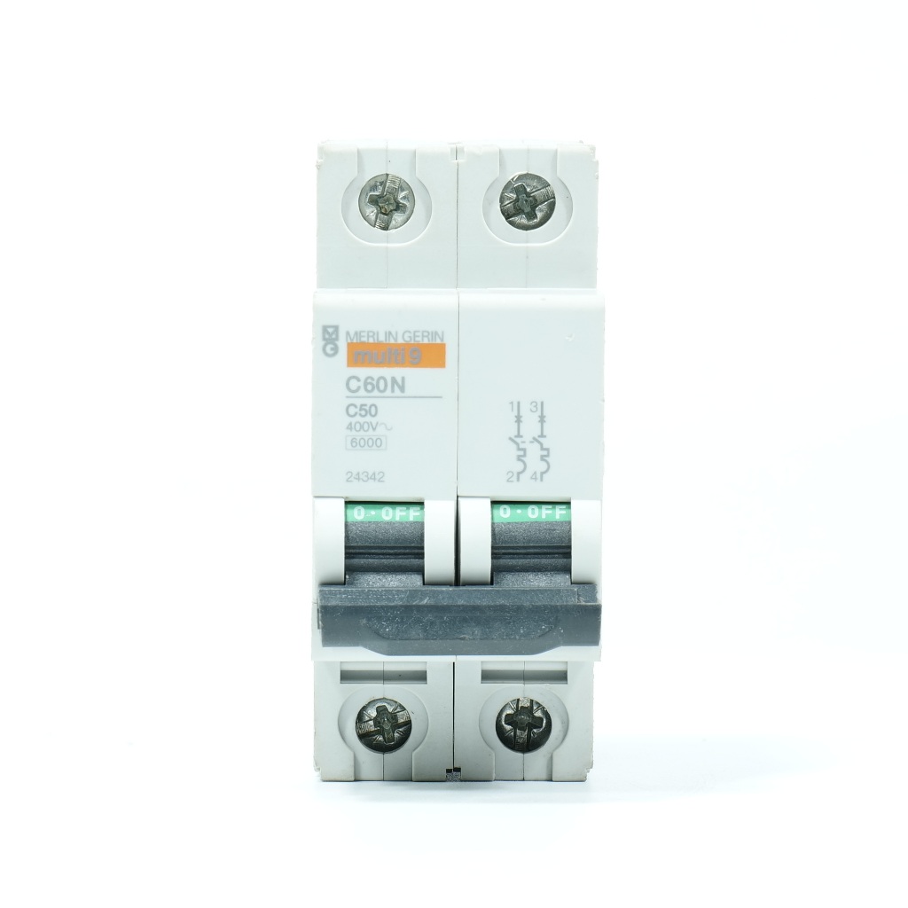24342 C60N C50 MERLIN GERIN 24342  MERLIN GERIN C60N Schneider Electric MCB C60N C6 2P 50A เซอร์กิตเ