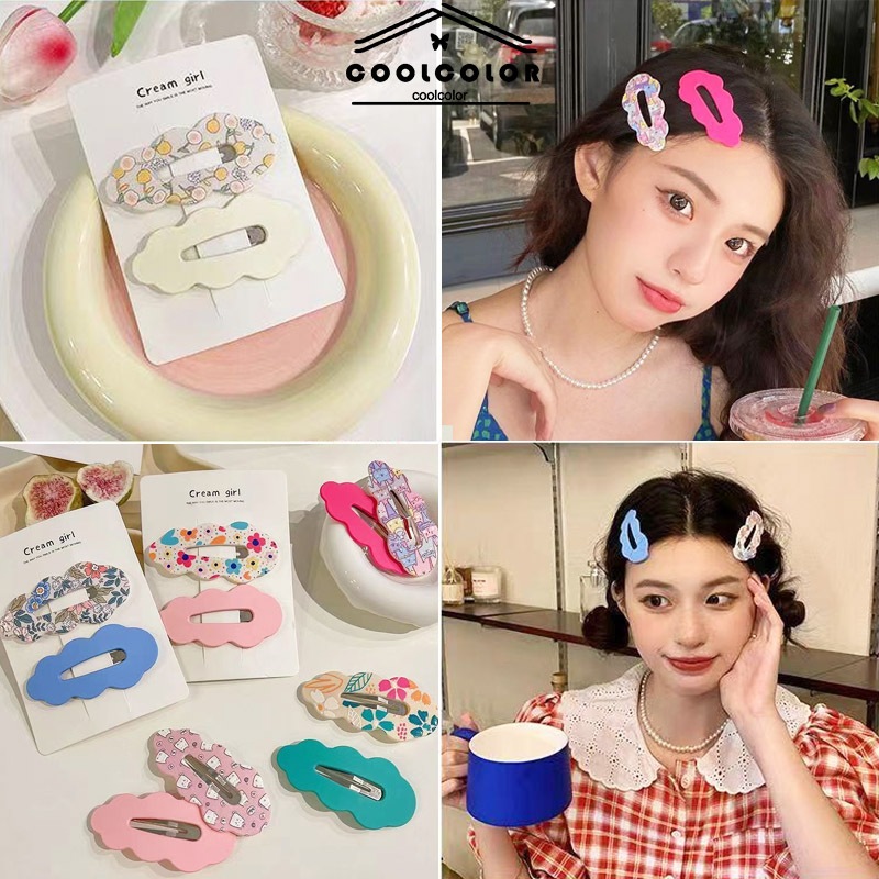 ในไทย❤️กิ๊บติดผมเมฆการ์ตูนแฟชั่นสดชื่นเล็กน้อยเด็กผู้หญิงหน้าม้าข้างคลิป.COD