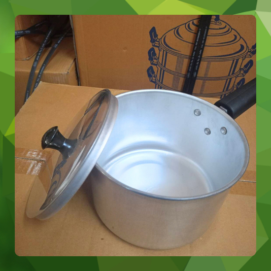 Crocodile Cookware หม้อด้าม ตราจระเข้ (เลือกขนาดได้) ขนาด (16 ทรงญี่ปุ่น) / 18 - 20 ซม. หม้อโจ๊ก