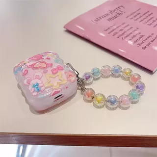 เคสหูฟังบลูทูธไร้สาย Tpu แบบนิ่ม ไล่โทนสี กันกระแทก พร้อมจี้ หลากสี สําหรับ Airpods 1 2 3 Pro2