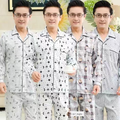 (ราคาถูกที่สุด) ชุดนอนผู้ชายรุ่นล่าสุดdv7_tbqj0x， ผ้าฝ้ายคุณภาพสูง， เสื้อแขนยาว，6 แบบ，ขายาว+เสื้อ，XL-3XL