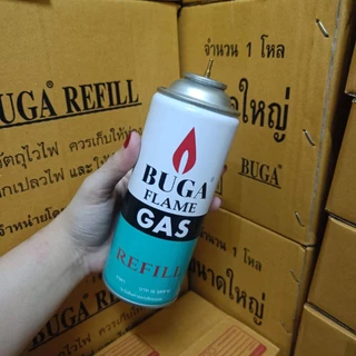 ส่งฟรี 🚙 แก๊สกระป๋อง Buga Gas Refill ขวดใหญ่ 290กรัม แก๊สเติมไฟแช็ค กระป๋องแก๊สพกพา BUGA FLAME