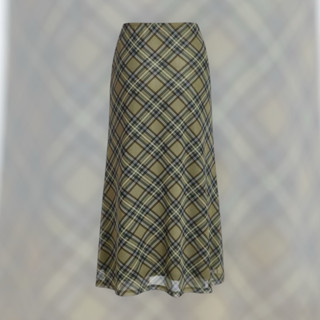 กระโปรงยาว ลายสก็อต ผ้าสองชั้น ’พร้อมส่ง‘