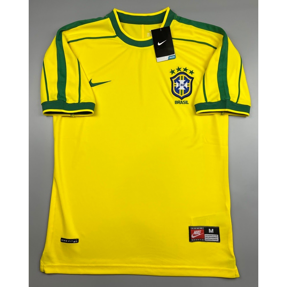 เสื้อบอล ย้อนยุค ทีมชาติ บราซิล 1998 เหย้า Retro Brazil Home เรโทร คลาสสิค