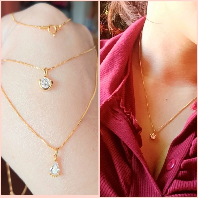 ✨️💎สร้อยเงิน925-ITALY_sterling-silverพร้อมจี้CZ💎💯💯ชุบทองคำ18kแท้