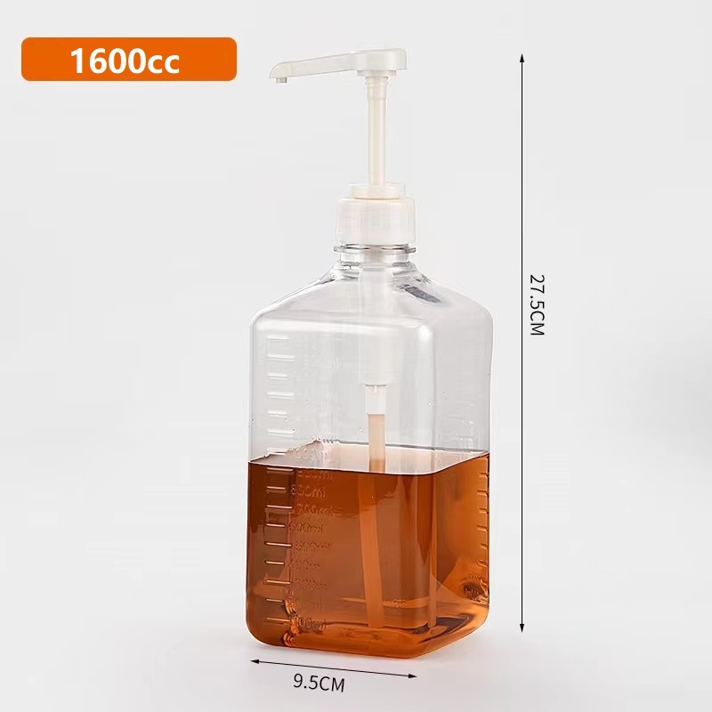 ขวดพลาสติกปั้มน้ำเชื่อม 1600ml ขวดกดน้ำเชื่อม ขวดปั้มน้ำเชื่อม VKCZ - รูปที่ 3