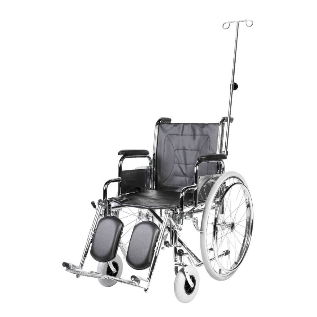 Distar รุ่น WM-LBF4 รถเข็นผู้ป่วย รถเข็นผู้สูงอายุ พับได้ พร้อมเสาน้ำเกลือ แข็งแรงทนทานรับประกันนาน 1ปีวิ่งดีมากนั่งสบาย
