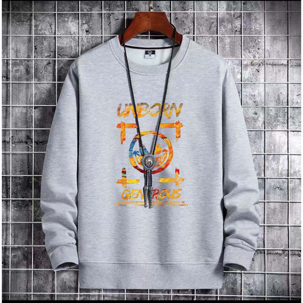 BK-707-O เสื้อสเวตเตอร์สกรีนลาย ผ้าสบายตัวไม่หนาไม่บาง แขนยาวกันลมกันหนาว