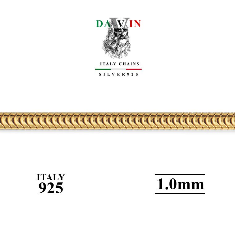 สร้อยคอ Davin 🇮🇹 ITALY 925 รุ่น SNAKE CHAiNS Gold Plate (W100)