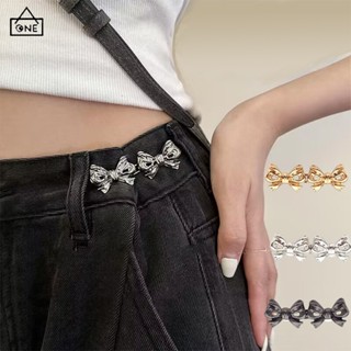 COD❤️กระดุมเข็มขัดรัดเอวประดับโบว์คู่แบบแคบขนาดเล็กถอดออกได้…