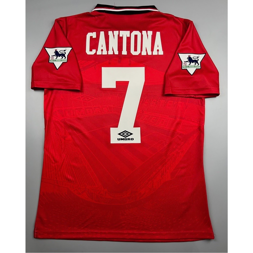 เสื้อบอล ย้อนยุค แมนยู 1994 เหย้า ลายสนาม Retro Manchester United Home เบอร์ชื่อ 7 CANTONA อาร์มพรีเ