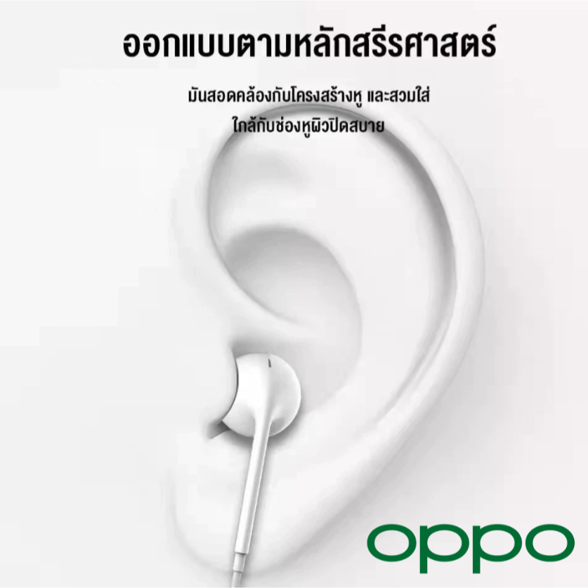 หูฟัง สมอลทอล์ค OPPO Type-C สำหรับ ออปโป้ Reno10 Pro Plus ไทป์ซี สวมใส่สบาย เสียงดี เบสนุ่ม รับ-วางสายปุ่มปรับระดับเสียง