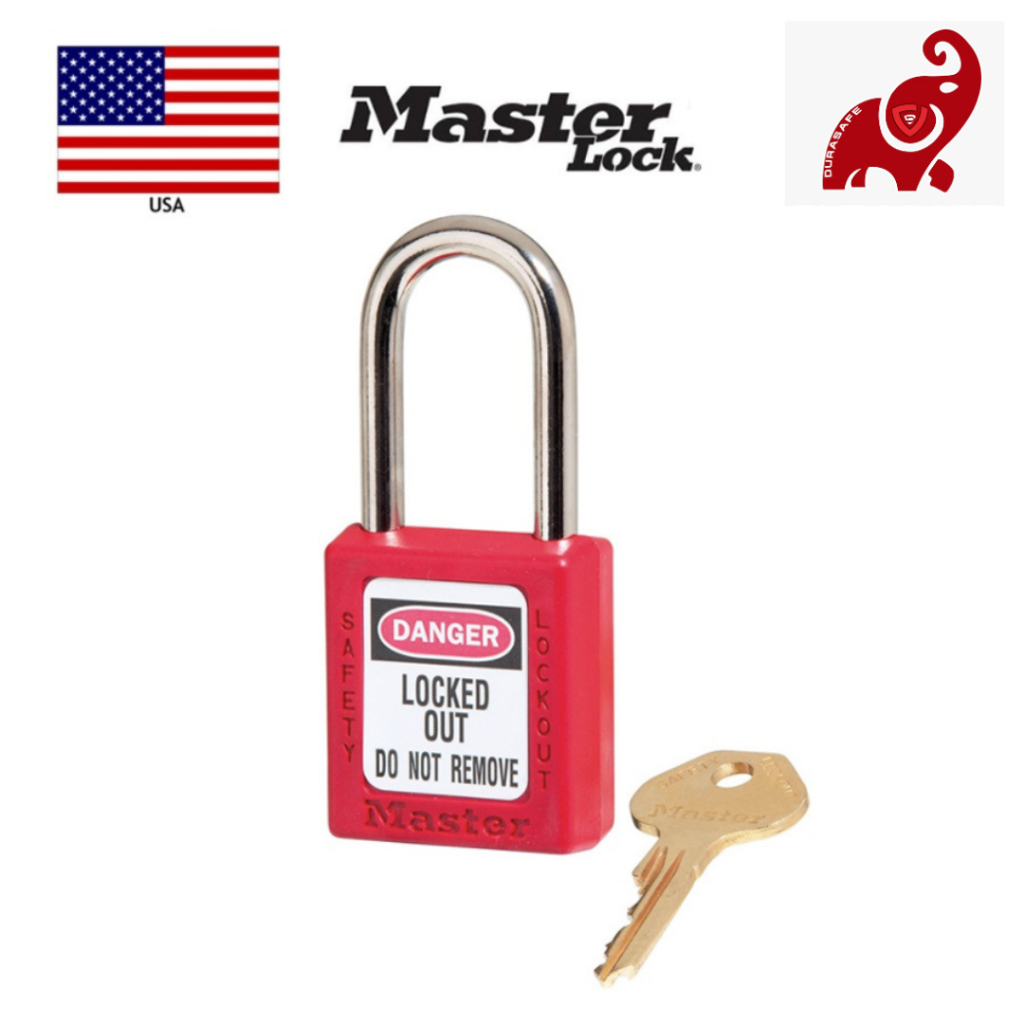 Masterlock 410RED Lightweight Safety Lockout 1-1/2″ (38mm), Shackle Clearance 1-1/2″ (38mm), Red Lockout Tagout