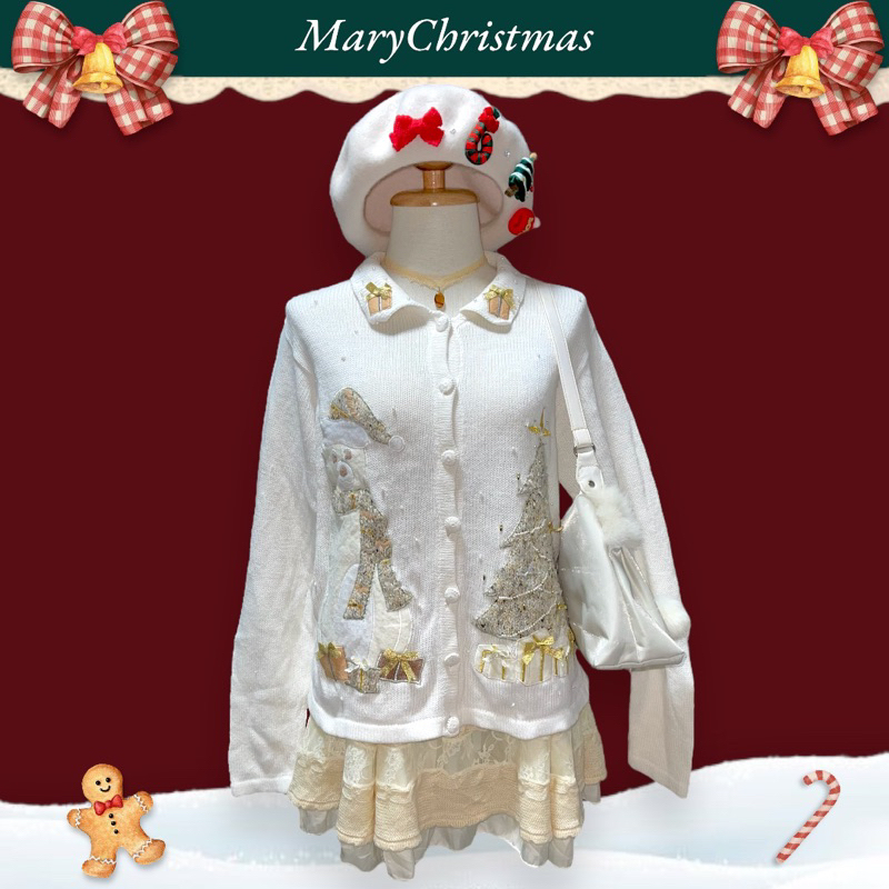 เสื้อไหมพรมคริสมาส กระโปรงไหมพรมaxes femme