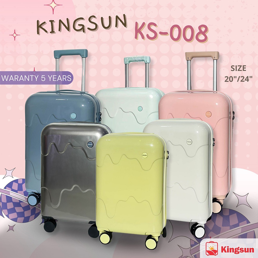 [รับประกัน5ปี] Kingsun กระเป๋าเดินทาง KS-008 วัสดุPC Size 20/24