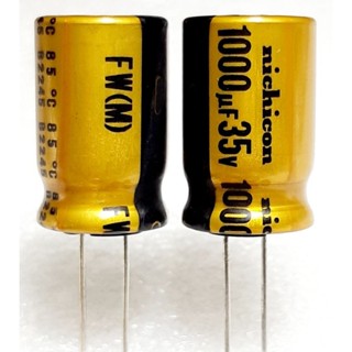 Nichicon FW 1000uf 35v capacitor ตัวเก็บประจุ คาปาซิเตอร์