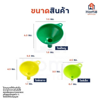 Home Office กรวยกรอกซอส (พลาสติก 3 ชิ้น) พร้อมห่วงกลม ล้างทำความสะอาด จัดเก็บง่าย ซอส น้ำมัน เครื่องปรุง ไวน์ กรวย