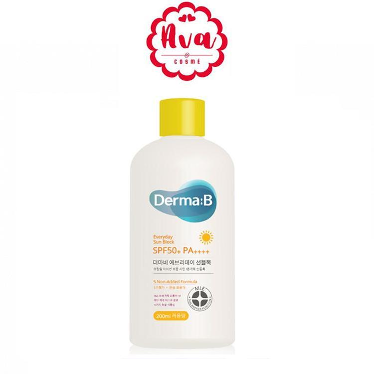 Derma:B Everyday Sun Block SPF50+ PA+++ (200 ml.) ครีมกันแดดบำรุงผิวหน้าและผิวกาย