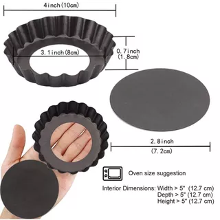 ถาดอบพาย แบบถอดก้น ขอบหยัก Non- Stick สีดำ มีให้เลือกซื้อ 3 ขนาด! อุปกรณ์เบเกอรี่
