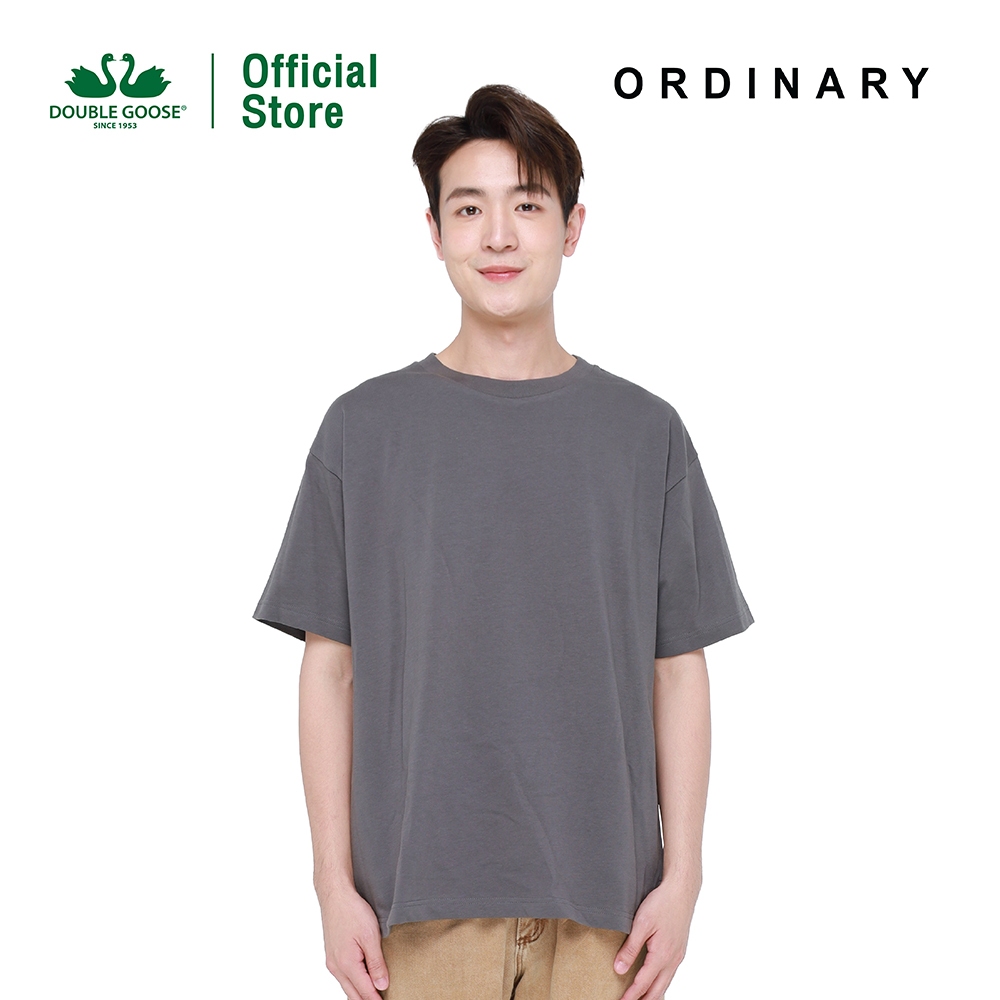 ห่านคู่ เสื้อยืดคอกลม ทรง Oversize รุ่น Ordinary (ดาร์คเกรย์,ดาร์คเชคเกอร์เบจ,พิงค์เพิร์ล)