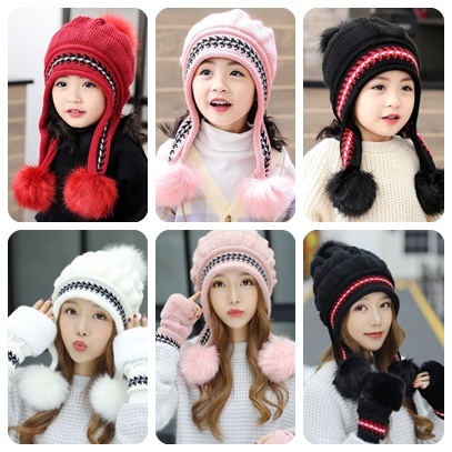 หมวกไหมพรม เด็กผู้หญิง ผู้ใหญ่ก็มี TB07 KQ94 KQ95 TB174 KQP