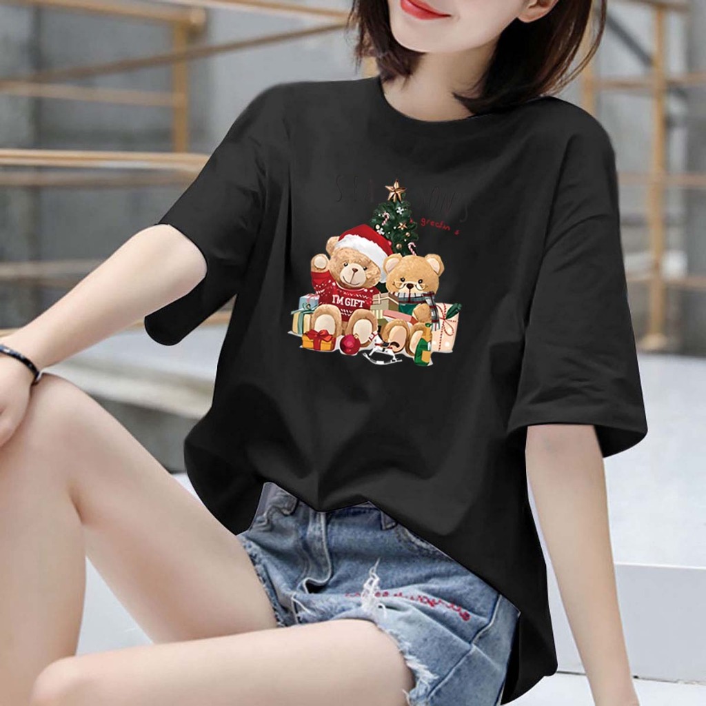 BK-712เสื้อยืดแขนสั้นพร้อมส่ง 7สี ลายการ์ตูน ขายดีตามเทรนต์ ลายน่ารัก สีสันสดใส่น่ารัก ใส่ได้ทั้งหญิงและชาย (S-3XL)