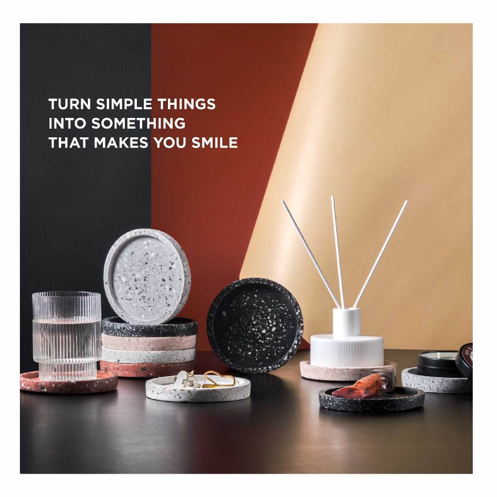 Humble&Gentle Terrazzo Coaster -จานรอง เทอราสโซ่ ปูนขัด จานรอง ตกแต่งบ้าน สำหรับทุกเทศกาล - รูปที่ 2