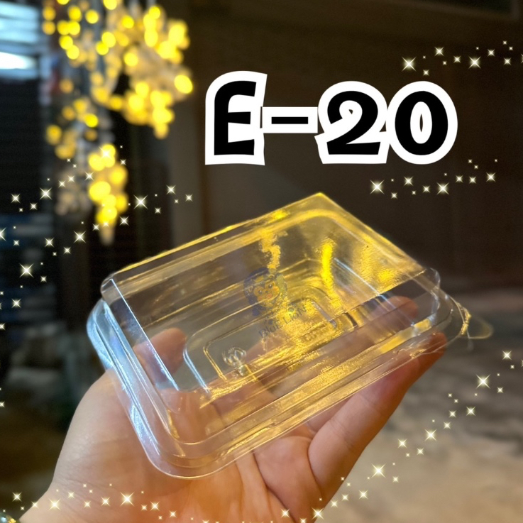 E-20 กล่องแซนวิชใส ฝาล็อคไม่ต้องแม๊ก 50 ใบ/แพค กว้าง8.6xยาว11.7xสูง5.3 cm.