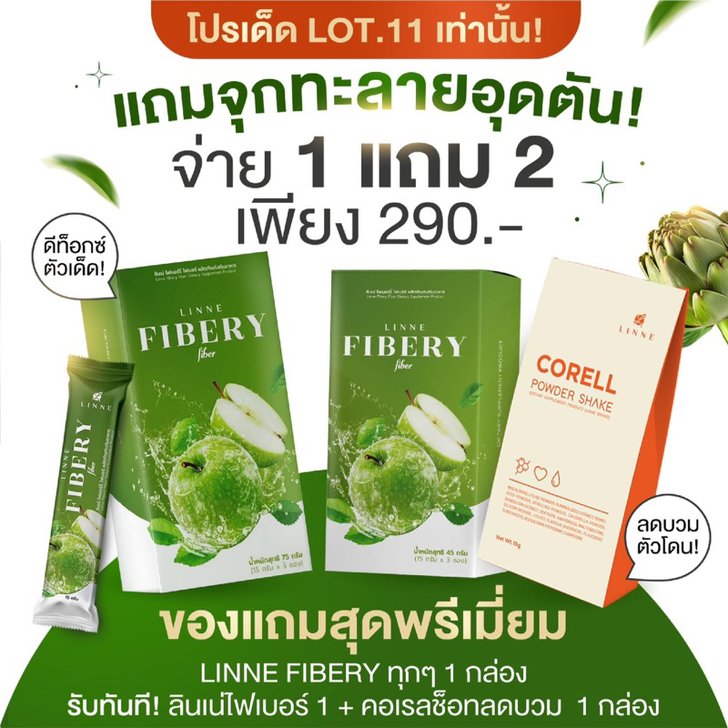 ไฟเบอร์ลินเน่(1แถม2)ของแท้100%✅ Lotใหม่ล่าสุด‼️