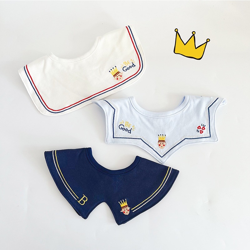 [Buddy Mom]ผ้า Bibs เช็ดน้ำลายเด็กผ้าฝ้าแท้นำเข้า เนื้อผ้านุ่ม ซับน้ำได้ดี แพ๊ค 3 ชิ้น (พร้อมส่ง)