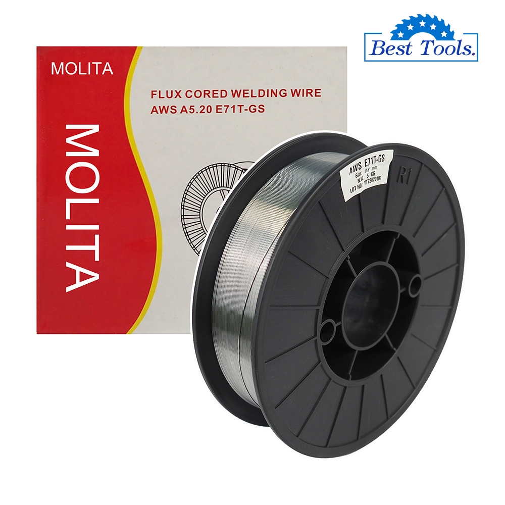 MOLITA ลวดเชื่อมฟลักคอร์ FLUX CORE ลวดเชื่อมไม่ใช้แก๊ส ขนาด 0.8mm 1.0 mm หนัก5 kg ลวดเชื่อมมิ๊ก MIG ฟลักซ์คอร์ ลวดเชื่อม
