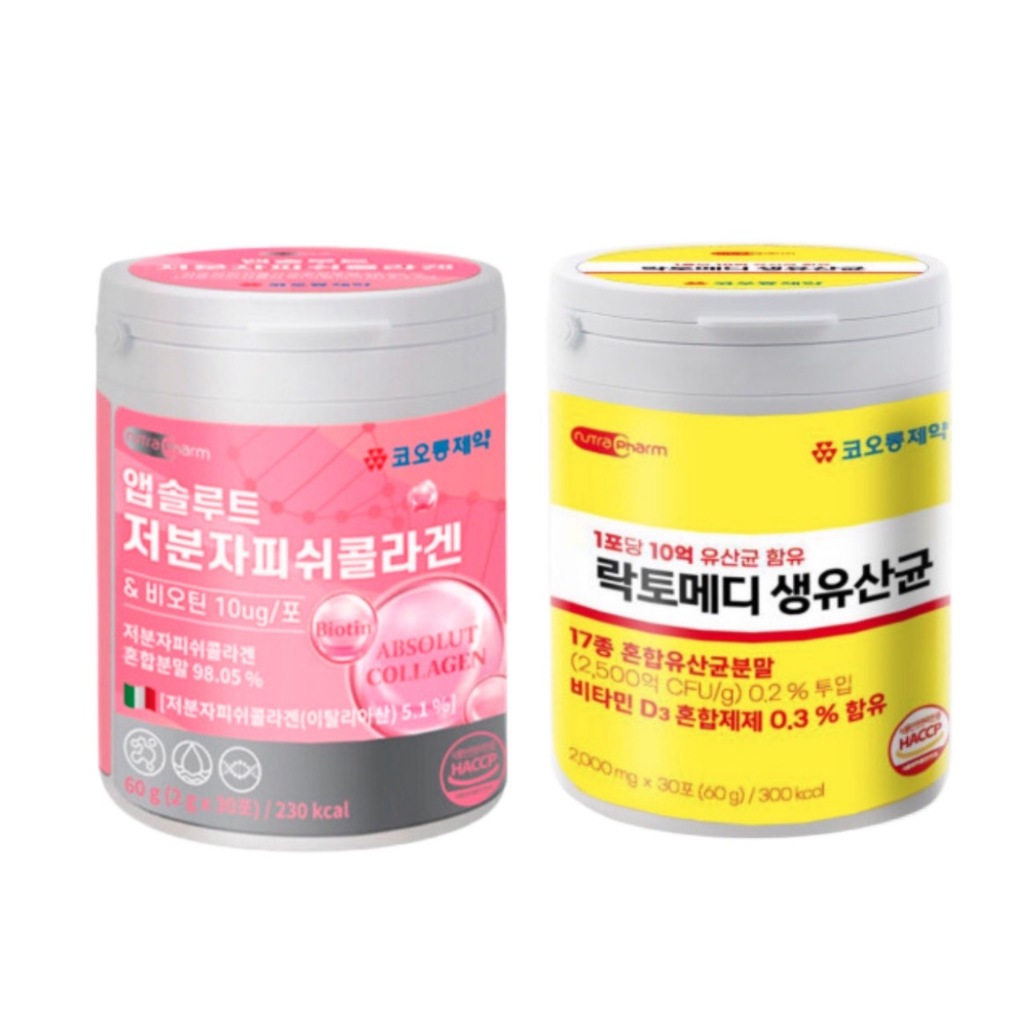 KOLON Absolut Collagen / Pharmaceutical Lactomedi คอลลาเจนพรีเมียม ไบโอติน ไฮยาลูรอน โพรไบโอติก (30 