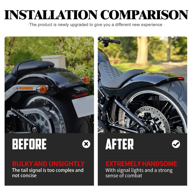 บังโคลนท้าย Mudguard Cover With LED Turn Signal Brake Light For Harley Softail Breakout Fat Boy FXDR