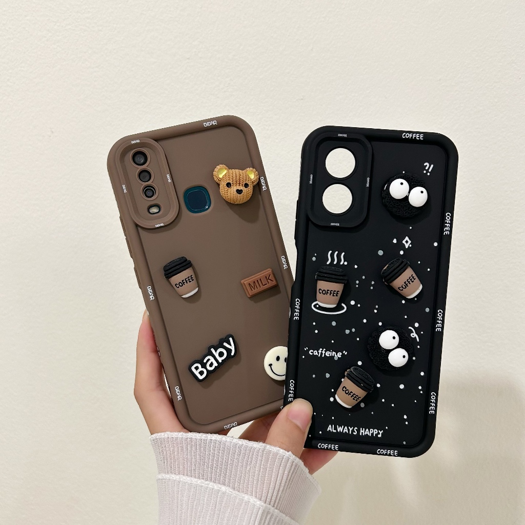 เคสซิลิโคน ขอบนูน เคสการ์ตูนนูน เคสกันกล้อง VIVO Y12 Y20 Y21 Y17S Y36 OPPO A18 A17 A77S A58 A78 A77S A98 i11/12/13/14/15