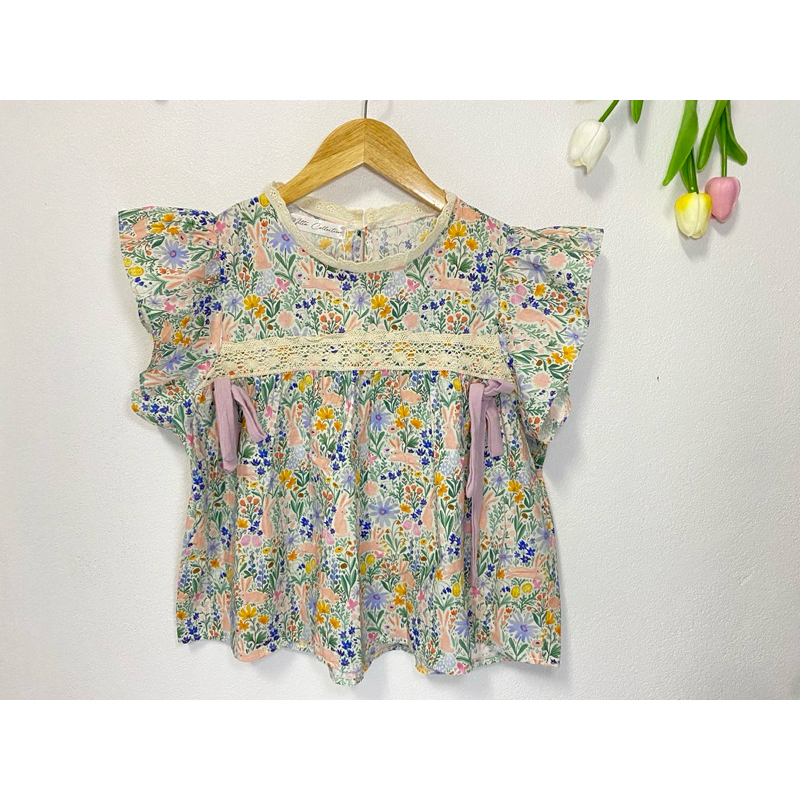 Nitta collection ลายดอกแต่งโบว์ มือ1 ป้ายห้อย