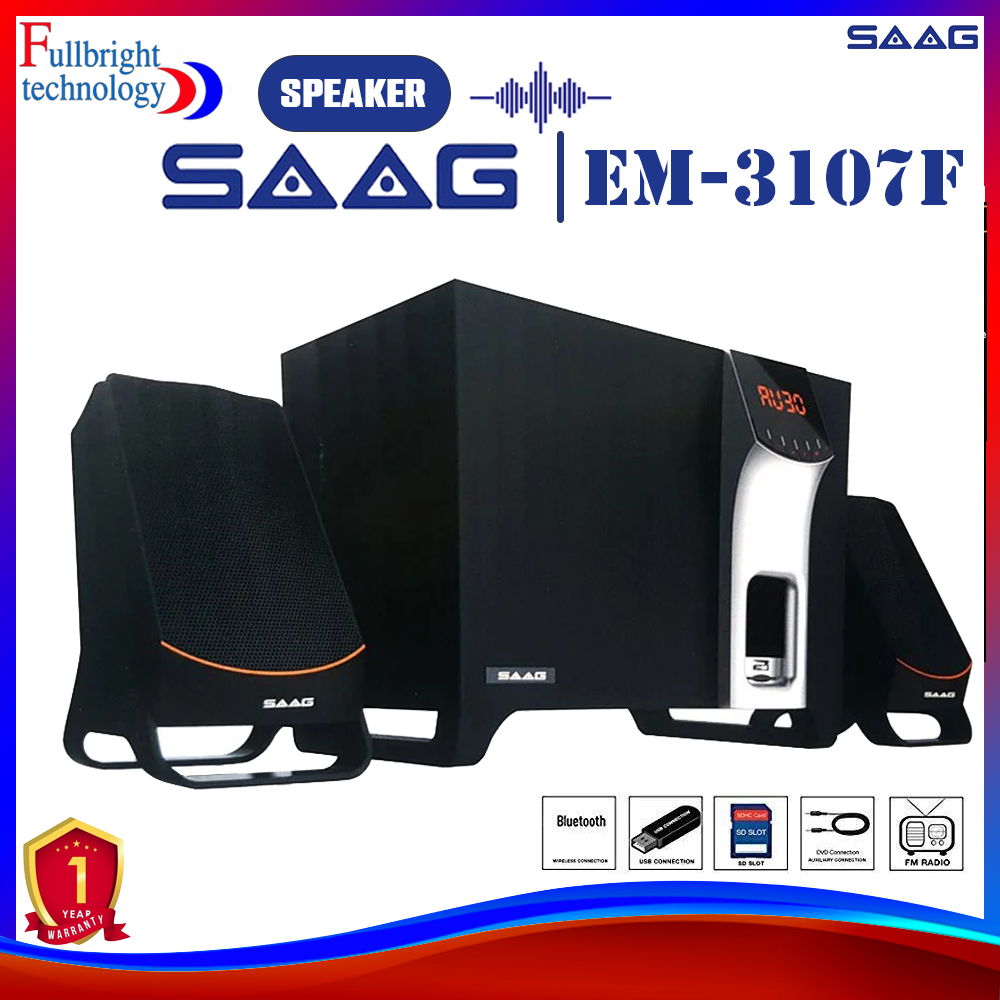 SAAG ลำโพง Bluetooth 2.1 รุ่น EM-3107F ลำโพงซับวูฟเฟอร์