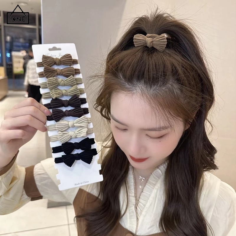 COD❤️1บาทยางรัดผมโบว์เกาหลีความยืดหยุ่นสูงเรียบง่ายแฟชั่นหางม้าเครื่องประดับผมสำหรับผู้หญิงเข้ากับทุกการแต่งกาย-a.one