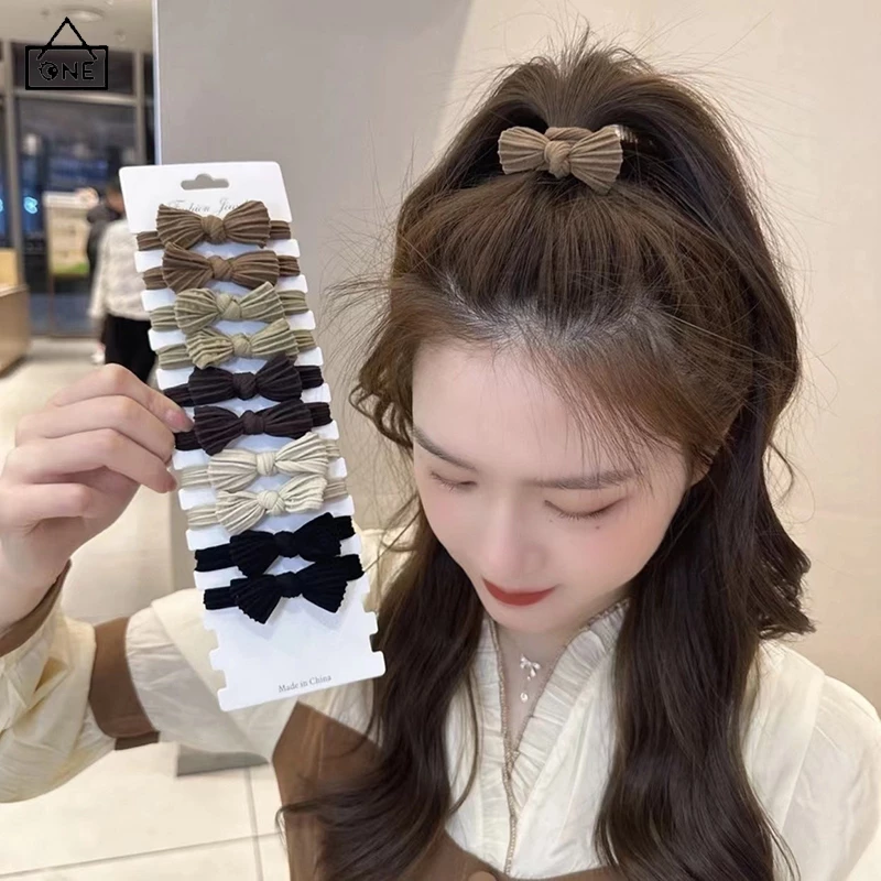 ยางรัดผมโบว์เกาหลี ยืดหยุ่นสูง มินิมอล หางม้า