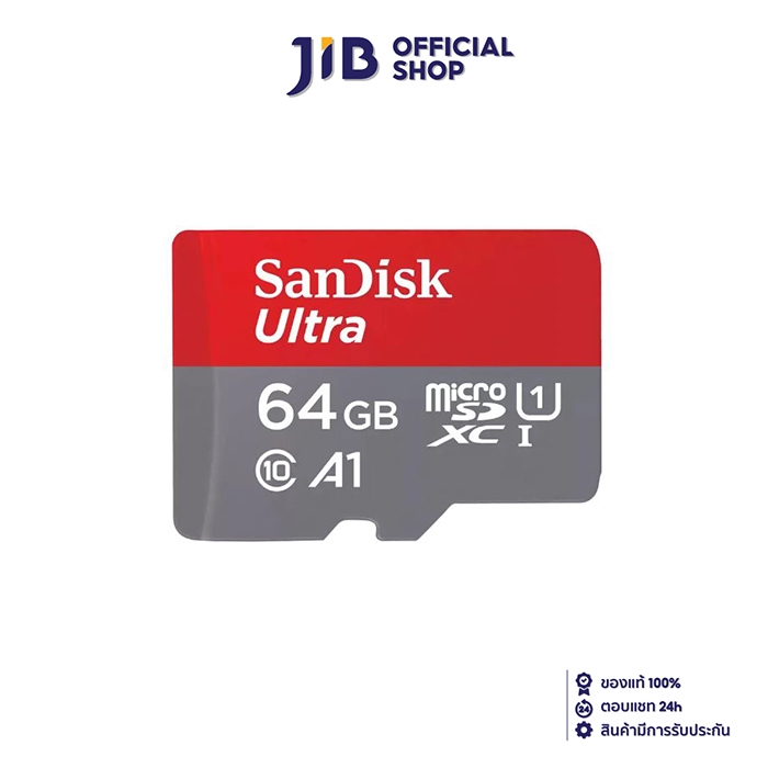 64 GB MICRO SD CARD (ไมโครเอสดีการ์ด) SANDISK ULTRA MICROSDXC UHS-I CARD (SDSQUAB-064G-GN6MN)