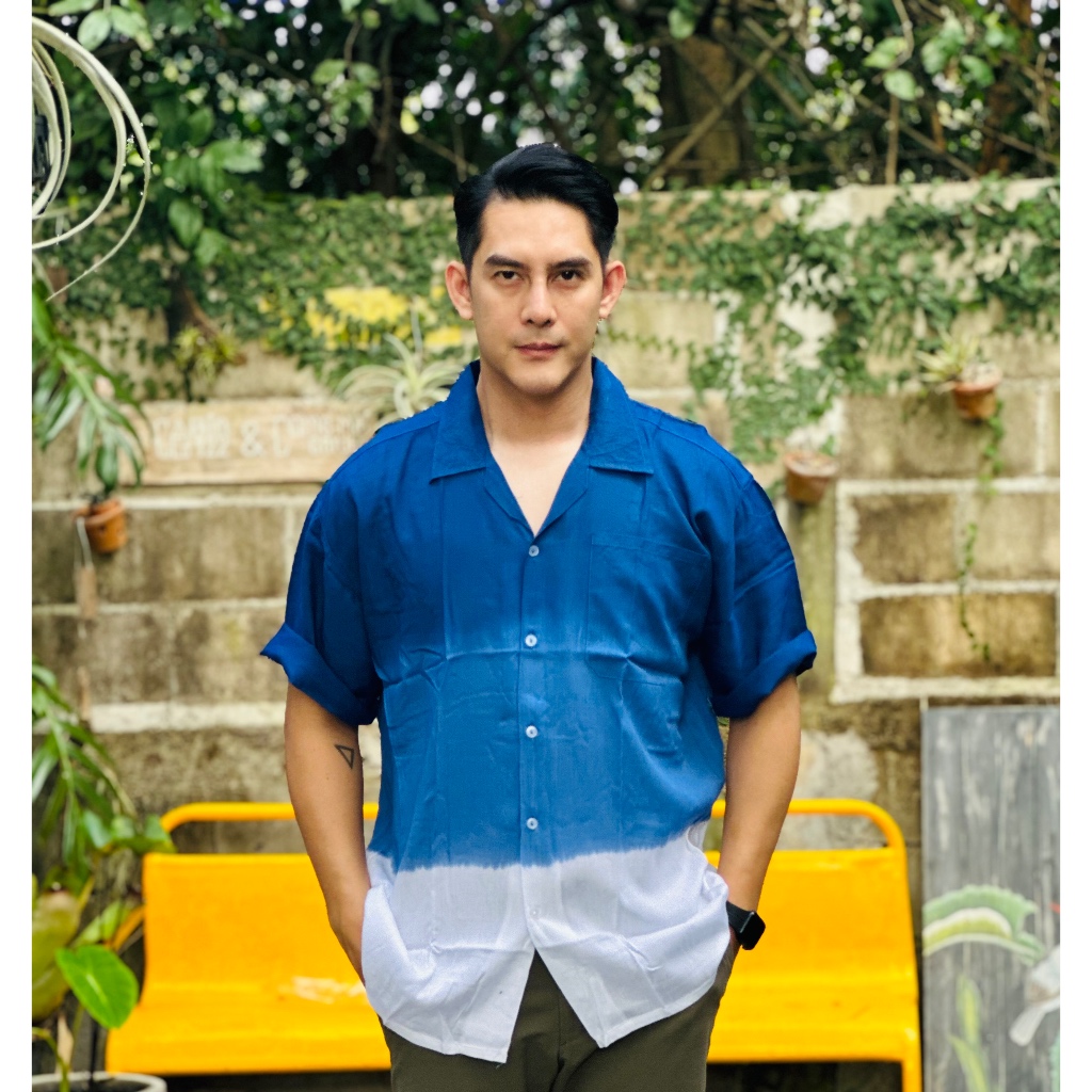 👕เสื้อฮาวายมัดย้อม(มีกระเป๋าหน้าอก) 👕เนื้อผ้าฝ้ายเมมเบิด💯 ใส่สบาย ไม่ร้อน