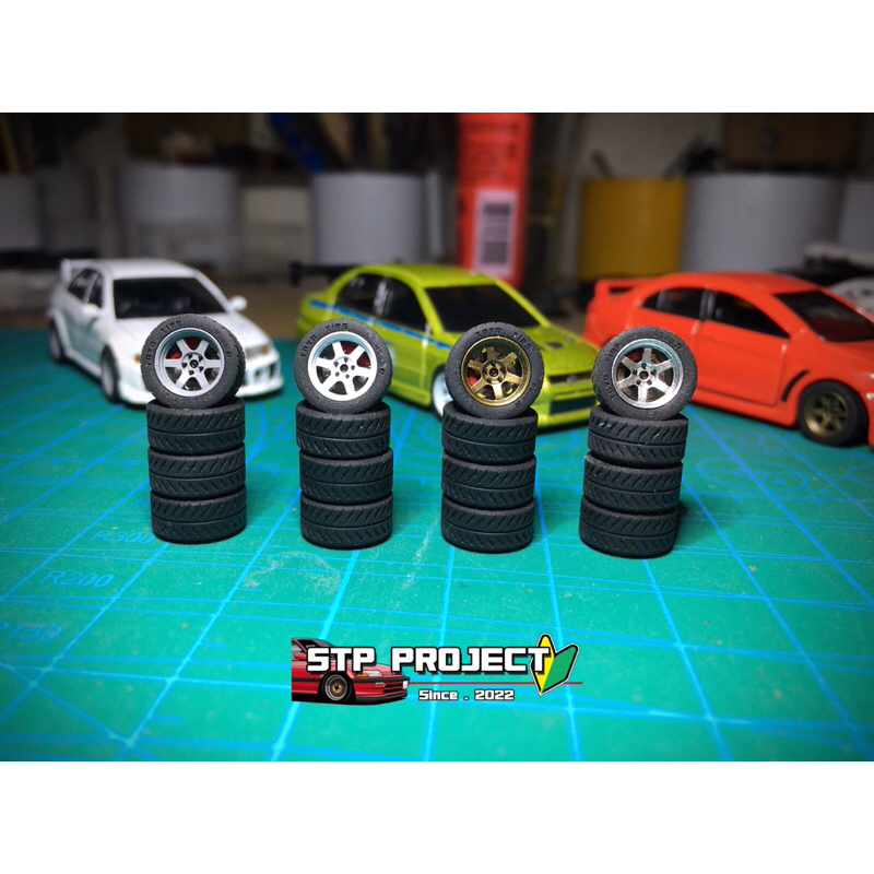 ล้อรถโมเดลแบบแปะ TE37v ขนาด 10.2มิล สำหรับใส่รถโมเดล สเกล 1/64 (ไม่รวมรถ) ราคา ถูกที่สุด ดีลบีเคเค
