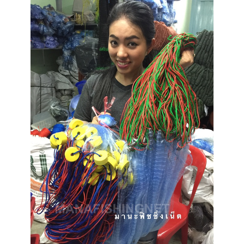 อวนลากชายหาด อวนปลากระบอกปลาทราย📌ติดทุ่นใหญ่ ตะกั่วเม็ด แบบสำเร็จพร้อมใช้งาน