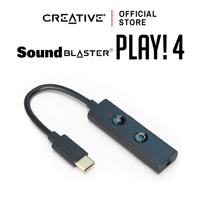 CREATIVE SOUND CARD Sound Blaster PLAY!4 External USB Sound Card พร้อมปุ่มปรับเสียงเบสในตัวซาวด์การ์ด