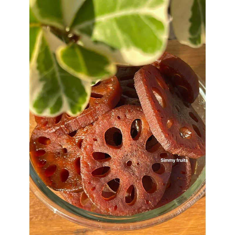 ️️รากบัวเชื่อม รากบัวเชื่อมสูตรโบราณ️️ หอม หวาน กรอบ  หวานน้อย